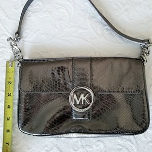 Michael Kors Metallic Embossed Leather Evening Bag